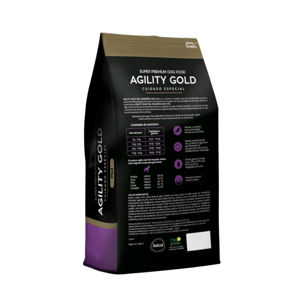 Agility Pequeño Adulto Piel 8kg